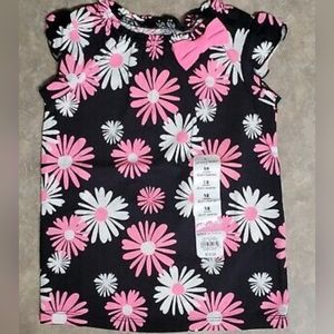 New! Jumping Beans girls Daisy Top with bow Size 18M